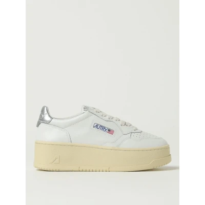 Afbeelding van Elevated Sole Leather Upper Lace Up Casual Sneakers Wo White
