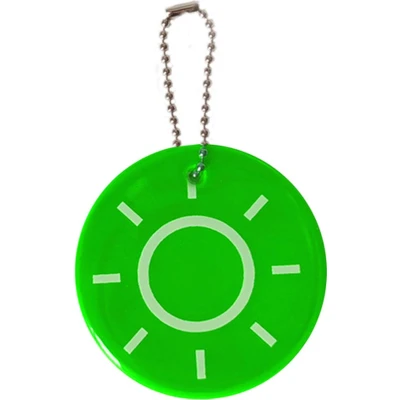 Afbeelding van Reflecterende sleutelhanger 1 stuks Zon Groen