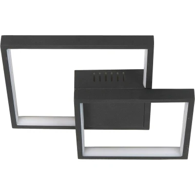 Afbeelding van Highlight Plafondlamp Piazza vierkant B 32 cm zwart