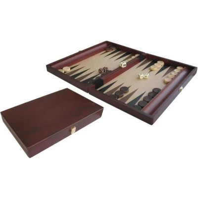 Afbeelding van HOT Backgammon 35x24cm hout ingelegd (35x24 cm)