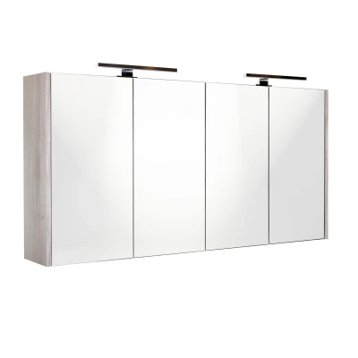 Afbeelding van Best Design Happy spiegelkast met 2 x verlichting mdf 120x60 cm grij