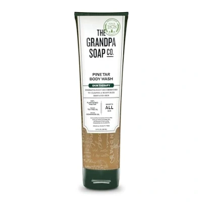 Afbeelding van Teerzeep Pijnboomteer Douchegel Gevoelige Huid 280ml. The Grandpa Soap Co.