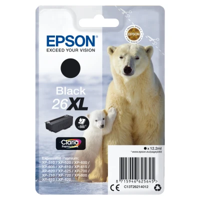 Afbeelding van Epson Singlepack Black 26XL Claria Premium Ink (C13T26214022)