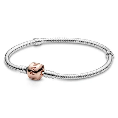 Afbeelding van Pandora Moments 580702 Armband Snake Chain zilver rosekleurig
