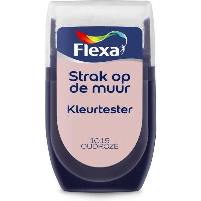 Afbeelding van flexa strak op de muur binnen mat tester 1015 oudroze 30 ml