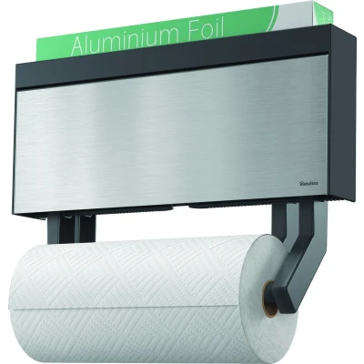 Afbeelding van Metaltex Kitchen Helpers Tango Keukenrolhouder Met Snijhulp 38X6X17 Cm Rvs/Grijs