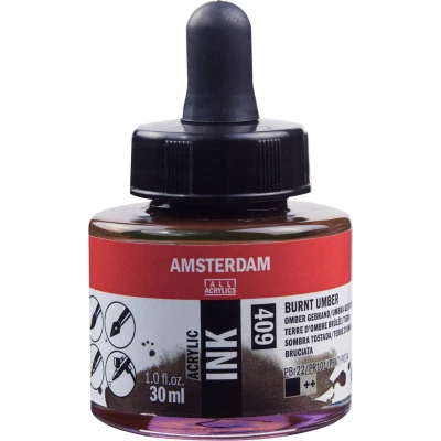 Afbeelding van Amsterdam Acrylic Ink Fles 30 ml Omber Gebrand 409