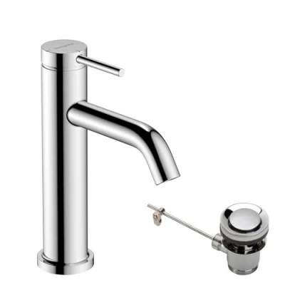 Afbeelding van Hg basin mix 110 tecturis s coolstart with pop up waste set chrome 73314000