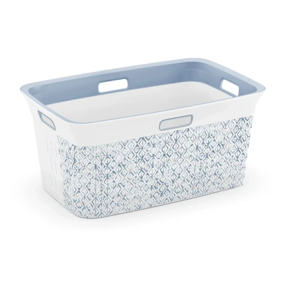 Afbeelding van Kis Chic Wasmand 45L wit/blauw