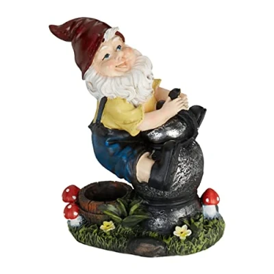 Afbeelding van Relaxdays tuinkabouter met put grappig tuindecoratie beeld kabouter tuindwerg mini
