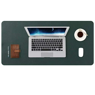 Afbeelding van DOBAOJIA Muismat Grote Mousepad XL, Bureaulegger Bureaumat, Bureau Vloeipapier Schrijfblok, Laptop Bureaumat voor kantoor/thuis, PU leer waterdicht + suède antislip 80 x 40 cm (Donkergroen)