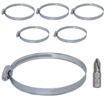 Afbeelding van SKIR&#039;CO (6 stuks) verstelbare slangklemmen 130 150 mm, verzinkt stalen DIN 3017, buisklemmen, met diameter
