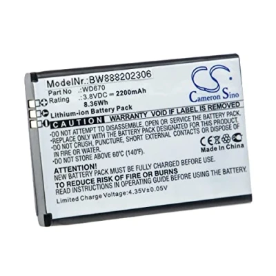 Afbeelding van vhbw Accu vervanging voor ZTE WD670 router modem hotspots (2200mAh, 3,8V, Li Ion)