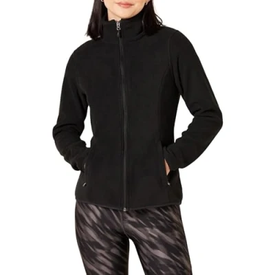 Afbeelding van Amazon Essentials Dames Classic Fit Full Zip Polar Soft Fleece Jacket (Verkrijgbaar in Grote Maat), Zwart, Small