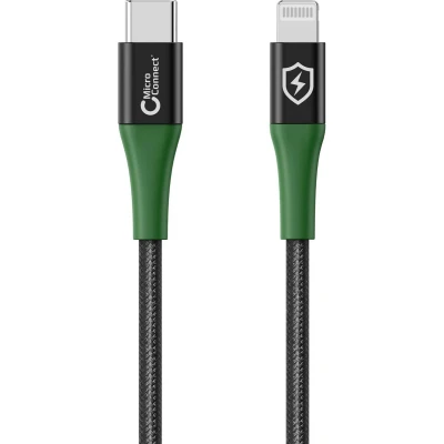 Afbeelding van Microconnect MC SMART USB C L 1 Lightning kabel m Zwart, Groen