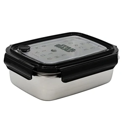 Afbeelding van Stor 8412497010004 Sandwichbox, roestvrij staal, rechthoekig, 1020 ml, Star Wars