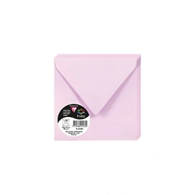 Afbeelding van Clairefontaine 5538C enveloppen, rubber, vierkant, 14 x cm 120 g/m², kleur: roze (dragee) uitnodigingen voor evenementen en bijpassende collectie pollen premium papier, glad