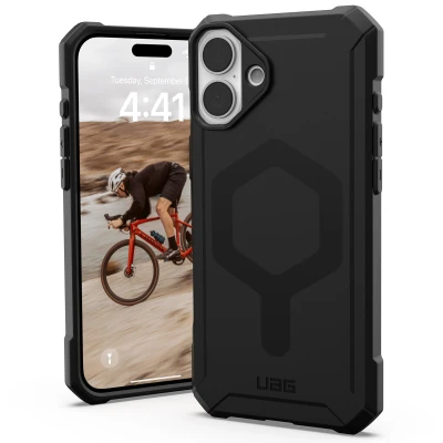 Afbeelding van Apple iPhone 16 Plus MagSafe Hoesje Siliconen en TPU (zacht) UAG Softcase/Backcover Zwart Telefoonhoesje Shockproof/Valbescherming