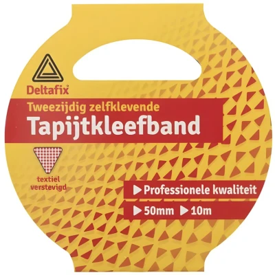 Afbeelding van Deltafix bevestigingstape dubbelzijdig zelfklevend tapijttape textiel verstevigd / profi 10 m x 50 mm