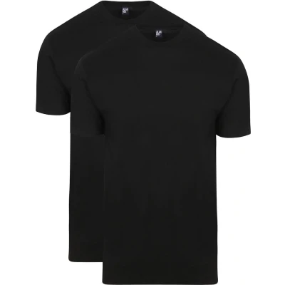 Afbeelding van Alan Red T Shirt Virginia Zwart (2 pack) maat XXL Heren Basic met Regular fit Pasvorm Katoen