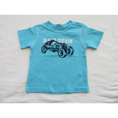Afbeelding van dirkje , jongens, t shirt korte mouw blauw race team 80 12 maand