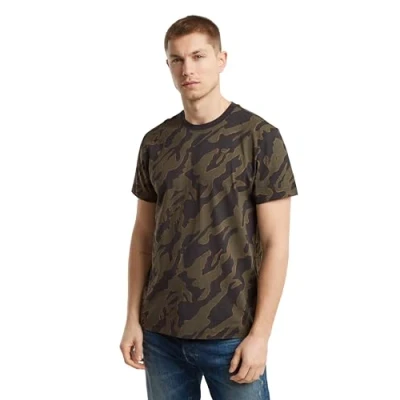 Afbeelding van G STAR island camo Tshirt print, Heren, Maat: XL, Shadow olive