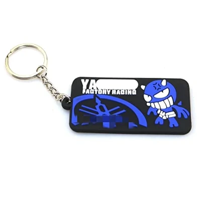 Afbeelding van NICOLIE 3D Motorfiets Accessoires Sleutelhanger Rubber Voor Yamaha R15 R25 R3 R6 R1 Mt07 Mt09 G Blauw