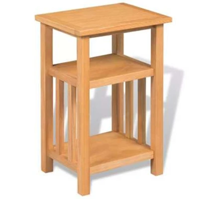 Afbeelding van Bijzettafel met tijdschrifthouder 27x35x55 cm massief eikenhout