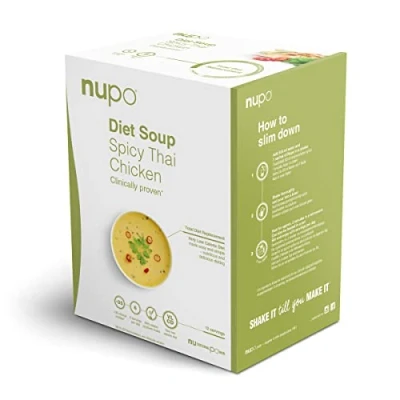 Afbeelding van NUPO Diet Soup Spicy Thai Chicken Premium dieet soep om af te vallen, complete maaltijdvervanger 12 porties, glutenvrij, GMO vrij