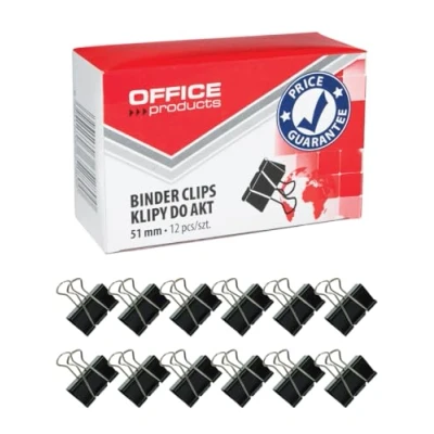 Afbeelding van OFFICE PRODUCTS 18095119 05 documentenclips 51 mm, 12 stuks, zwart