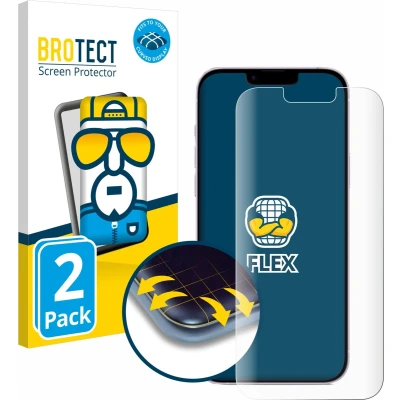 Afbeelding van BROTECT Screenprotector voor Apple iPhone 14 Plus Folie Beschermfolie transparant volledig dekking (2 Stuks)