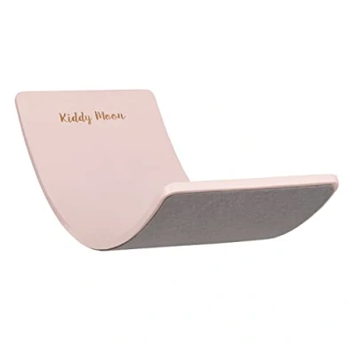 Afbeelding van KiddyMoon houten evenwichtsbord voor kinderen, baby&#039;s montessori speelgoed, evenwicht, evenwicht wiebelbord roze
