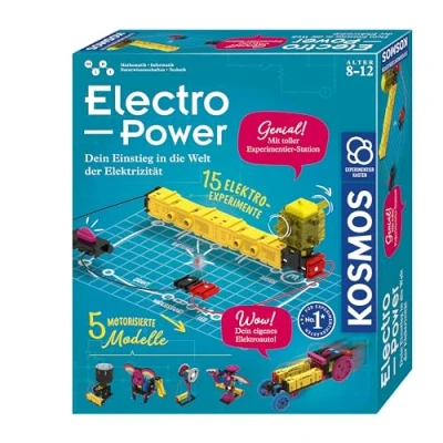 Afbeelding van Kosmos Electro Power 620707 Ingang in de elektriciteit, experimenteerdoos voor kinderen, van 8 12 jaar, 5 gemotoriseerde modellen bouwen en plezier hebben bij het verkennen circuits