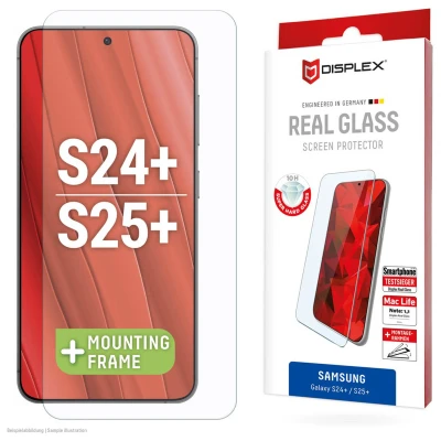 Afbeelding van Displex Real Glass Premium Screenprotector met Applicator voor Samsung Galaxy S24 Plus Transparant