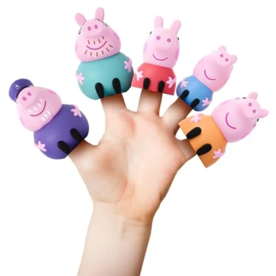 Afbeelding van Peppa Pig 919D00049 vingerpoppen, 5 delige set, water en badspeelgoed, vanaf 3 jaar