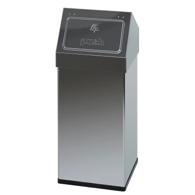 Afbeelding van Prullenbak Carro Push 55ltr pushklep rvs