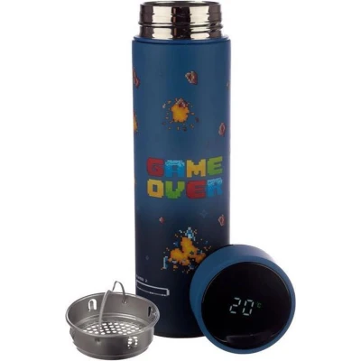 Afbeelding van Thermosfles met thermometer Game Over