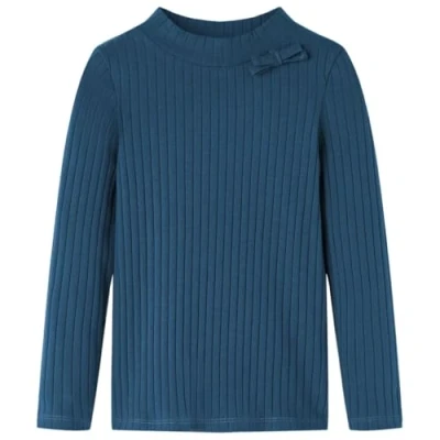 Afbeelding van Kindershirt met lange mouwen geribd 116 marineblauw