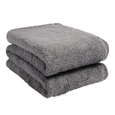 Afbeelding van Brentfords eenpersoonsdeken van 100% polyester en teddyfleece, antraciet, TEDFTCHA110, 125 x 150 cm