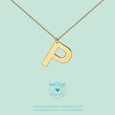 Afbeelding van Heart to Get Grote Letter P Ketting goudkleurig