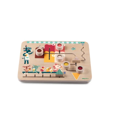 Afbeelding van Lilliputiens Houten speelgoed ijskraam mix &amp; match paneel mijn eerste compositiespel
