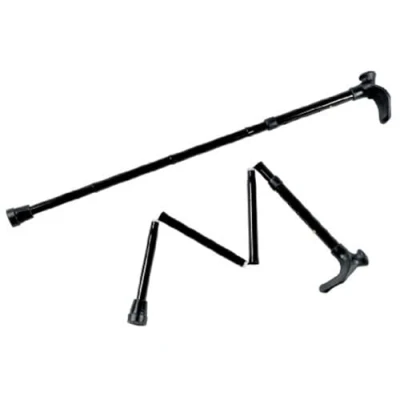 Afbeelding van HOMECRAFT Voorgevormde gripstokken, opvouwbare wandelstok met zwarte as, ergonomisch handvatontwerp voor mensen zwakke grip of artritis, 775 875 mm, rechterhand (in aanmerking btw aftrek in