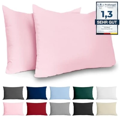 Afbeelding van Kussensloop 50x70 Versterkte katoen (set van 2) Rose strak weven 57 draden/cm² kussenkussen 50 x 70 cm gecertificeerde oeko