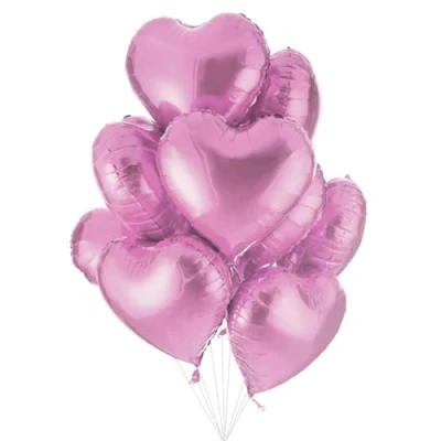 Afbeelding van 25 Hartfolieballonnen Roze Heliumballon, Romantische Deco, Decoratie voor Atmosfeer, Huwelijksaanzoek, Valentijnsdag en Bruiloft