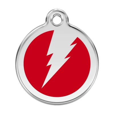 Afbeelding van Flash Red roestvrijstalen hondenpenning large/groot dia. 3,8 cm RedDingo