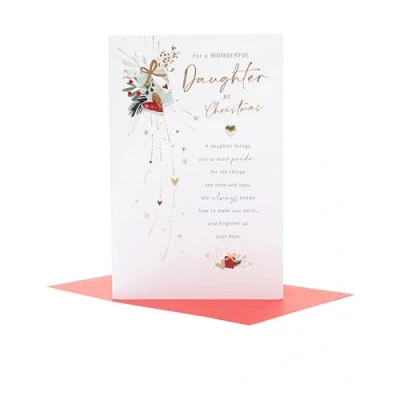 Afbeelding van UK Greetings Kerstkaart voor dochter Sentimenteel Ontwerp