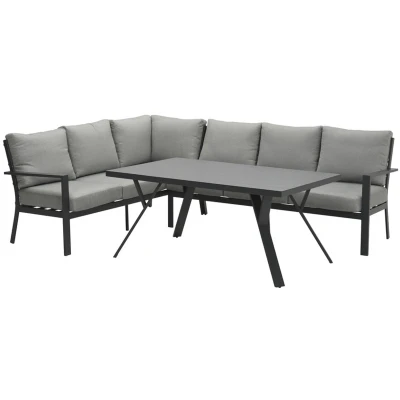 Afbeelding van Garden Impressions Senja lounge dining set 3 delig links d. grijs