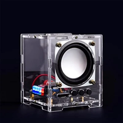 Afbeelding van PZMYJB HT6872 Bluetooth luidspreker, doe het zelf, 3 W, mini audioversterker, muziek, stereo, zelfkit met acrylschaal, knipperende led, praktische elektronische luidspreker voor binnen en