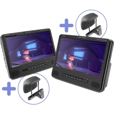 Afbeelding van Caliber Draagbare DVD Spelers met bracket 9 Inch Scherm speler auto 2 schermen Werken ook los van elkaar Oplaadbaar (MPD298 SET)