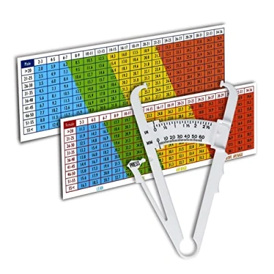Afbeelding van CZ Store vetpercentage meter ✮LEVENSLANGE GARANTIE✮ Huidplooimeting, Snelle, Gemakkelijke, Nauwkeurige Aflezing, Gebruiksaanwijzing, Interpretatietabel, Oefengids, Gewichtsbeheersingsapparaat